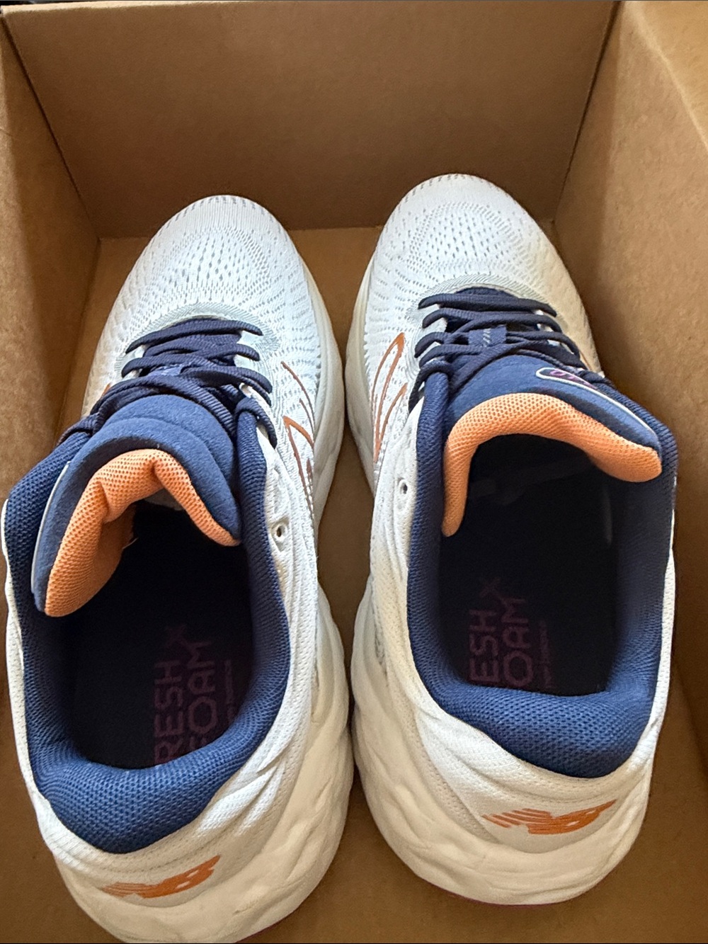 NEW! New Balance Fresh Foam X 840v1 Women's Sz 12 Men’s 10.5 White Navy Orange - Picture 7 of 11